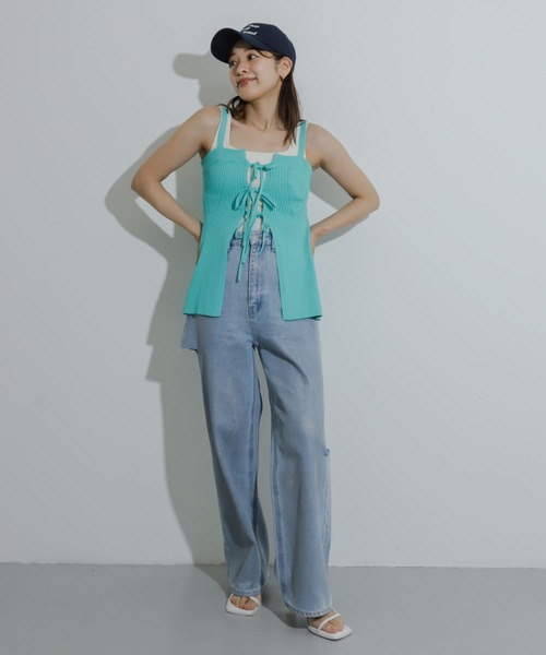 セール】フロントリボンニットキャミソール（キャミソール）｜SENSE OF