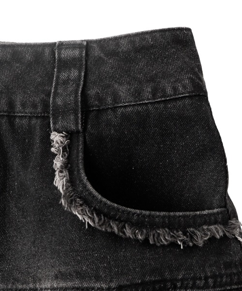 Figments（フィグメンツ）の「プリーツヘムフリンジデニムミニスカート（デニムスカート・レディース・ブラック/インディゴブルー/ブルー系その他/スカイブルー/ブラック系その他・SMALL/MEDIUM）」の11枚目の写真