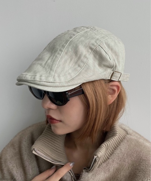 SHAGGIE（シャギー）の「ヴィンテージハンチング帽（ハンチング/ベレー帽・レディース・ブラック/ベージュ・FREE）」の5枚目の写真