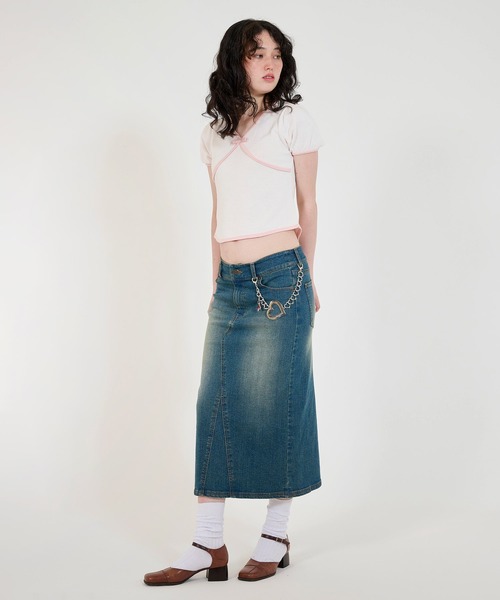 配色 半袖ニットプルオーバー TINA：JOJUN（ニット/セーター）｜TINA：JOJUN（ティーナジョジュン）