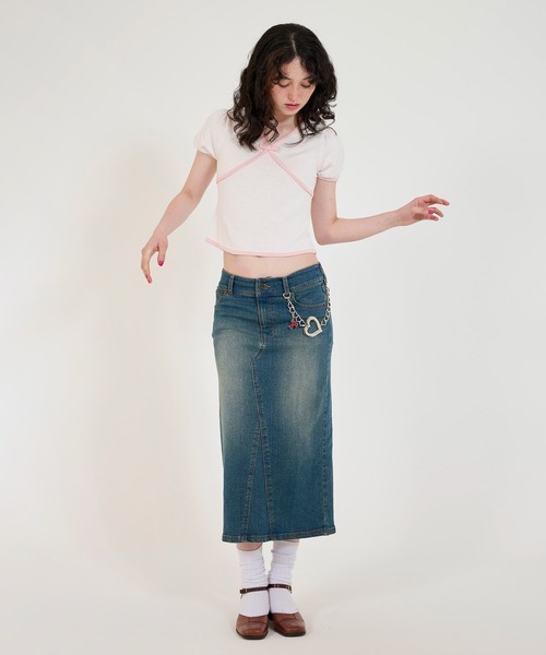 配色 半袖ニットプルオーバー TINA：JOJUN（ニット/セーター）｜TINA：JOJUN（ティーナジョジュン）