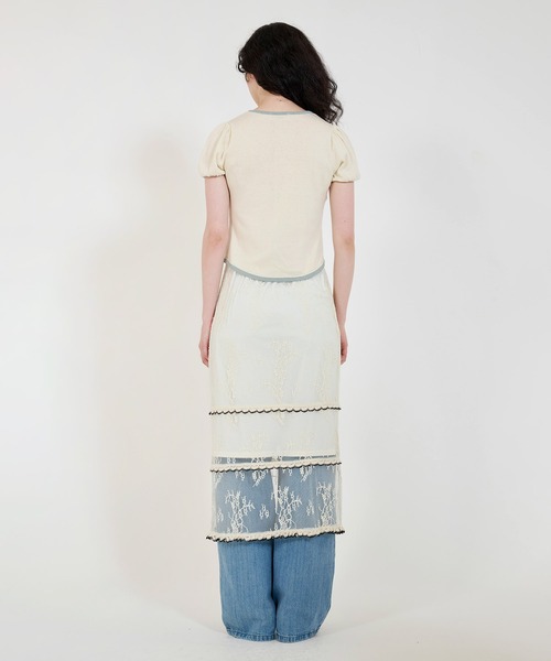 配色 半袖ニットプルオーバー TINA：JOJUN（ニット/セーター）｜TINA：JOJUN（ティーナジョジュン）