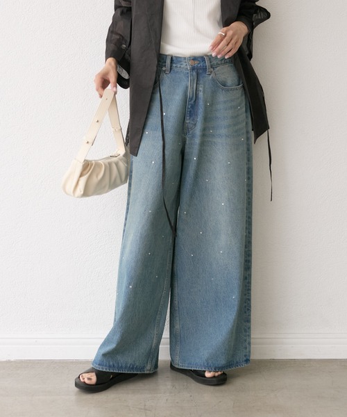 RIVE DROITE(リヴドロワ)の「【à Nice (ア ・ニース)】ビジューデニム(デニムパンツ・レディース・ブルー・36/38)」の12枚目の写真