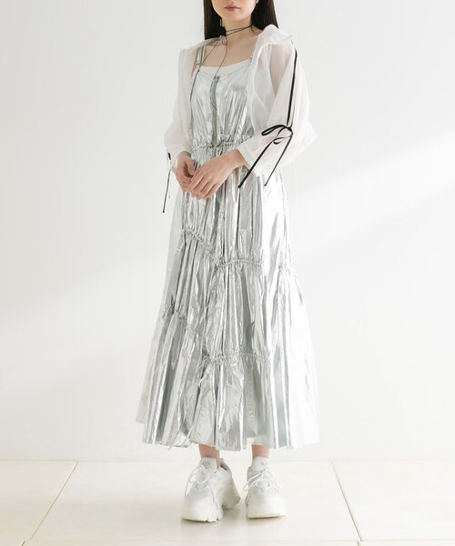 OLIVE des OLIVE（オリーブデオリーブ）の「リボンライン5分袖シアブルゾン　1041070150（ブルゾン・レディース・オフホワイト/ブラック・FREE）」の22枚目の写真