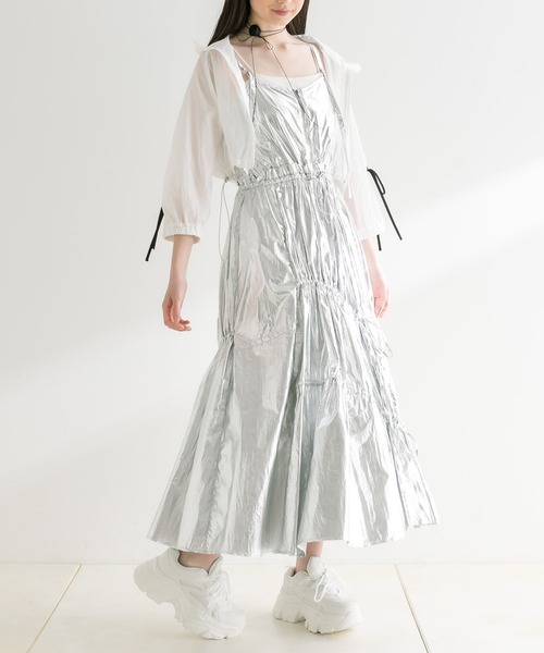 OLIVE des OLIVE（オリーブデオリーブ）の「リボンライン5分袖シアブルゾン　1041070150（ブルゾン・レディース・オフホワイト/ブラック・FREE）」の7枚目の写真