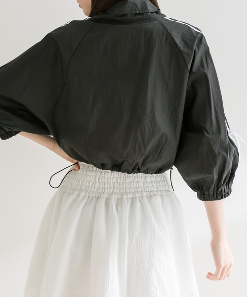 OLIVE des OLIVE（オリーブデオリーブ）の「リボンライン5分袖シアブルゾン　1041070150（ブルゾン・レディース・オフホワイト/ブラック・FREE）」の9枚目の写真