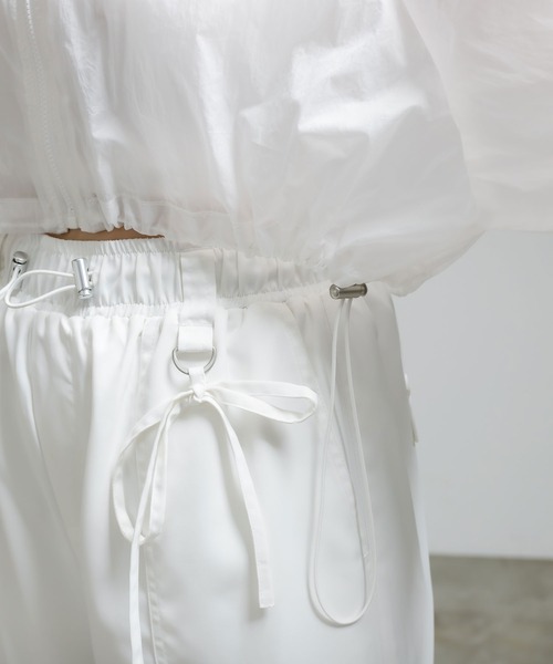 OLIVE des OLIVE（オリーブデオリーブ）の「リボンライン5分袖シアブルゾン　1041070150（ブルゾン・レディース・オフホワイト/ブラック・FREE）」の16枚目の写真