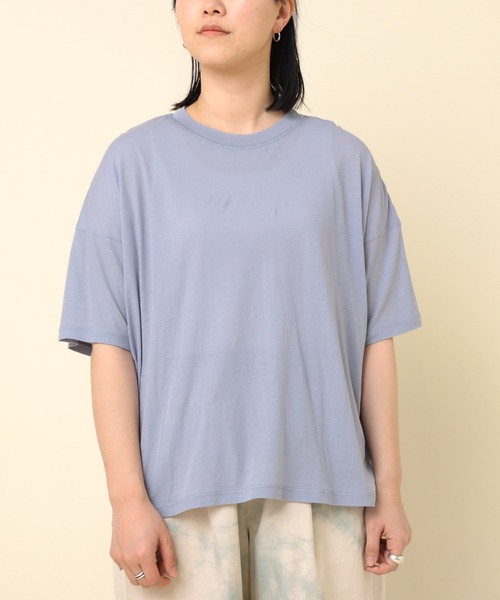 RNA-N(アールエヌエーエヌ)の「M2231 100/天竺オーバー半袖T(Tシャツ/カットソー・レディース・ブルー/オレンジ/ブラック・MEDIUM)」の2枚目の写真