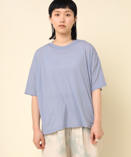 RNA-N(アールエヌエーエヌ)の「M2231 100/天竺オーバー半袖T(Tシャツ/カットソー・レディース・ブルー/オレンジ/ブラック・MEDIUM)」の6枚目の写真
