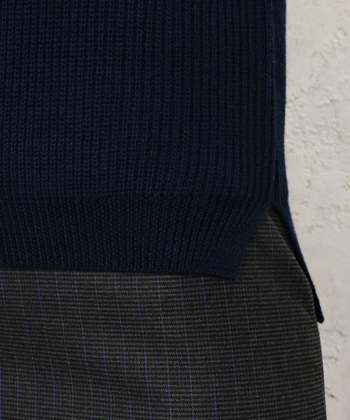 green label relaxing（グリーンレーベルリラクシング）の「KF HandWash FLC カタアゼ ニット ベスト◆（ベスト・レディース・ネイビー/オフホワイト・フリー）」の6枚目の写真