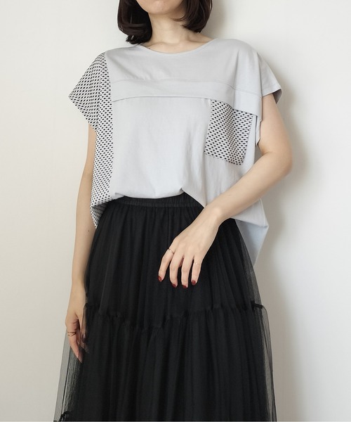 Virca(ヴィルカ)の「ドビー切替プルオーバー(Tシャツ/カットソー・レディース・ブルー/オフホワイト/ブラック・38)」の4枚目の写真