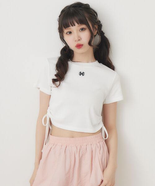 ems excite(エムズエキサイト)の「サイドオープンドロストTEE(Tシャツ/カットソー・レディース・ブラック/ピンク/オフホワイト/ブルー・FREE)」の16枚目の写真