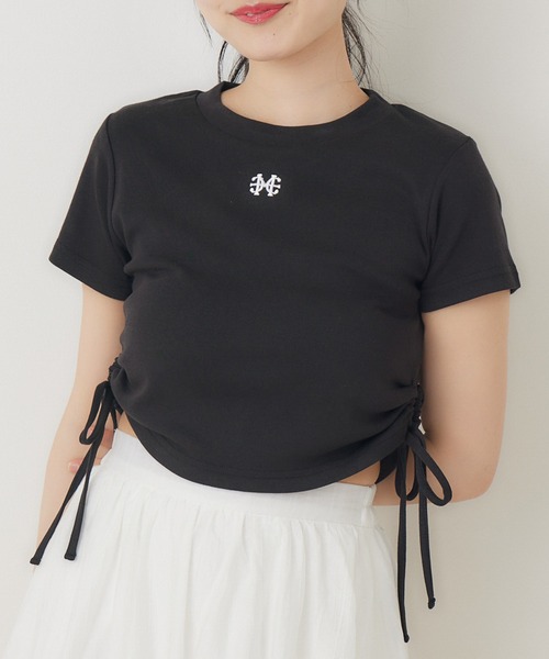 ems excite(エムズエキサイト)の「サイドオープンドロストTEE(Tシャツ/カットソー・レディース・ブラック/ピンク/オフホワイト/ブルー・FREE)」の3枚目の写真