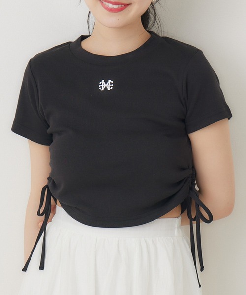 ems excite(エムズエキサイト)の「サイドオープンドロストTEE(Tシャツ/カットソー・レディース・ブラック/ピンク/オフホワイト/ブルー・FREE)」の7枚目の写真
