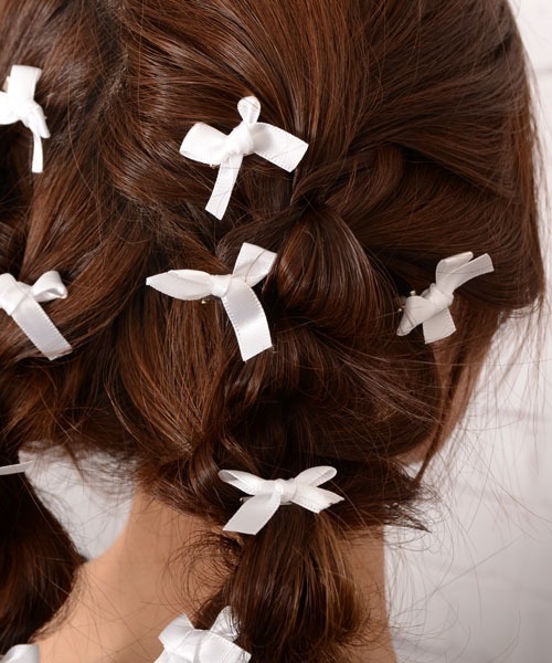 VIBGYOR Women(ヴィブジョー ウィメン)の「【float】ミニリボン ミニヘアクリップ【16個セット/6色展開/イベント/発表会/ヘアアレンジ】(バレッタ/ヘアクリップ・レディース・パープル/ホワイト/ブラック/レッド/ブルー/アイボリー・FREE)」の9枚目の写真
