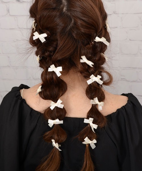 VIBGYOR Women(ヴィブジョー ウィメン)の「【float】ミニリボン ミニヘアクリップ【16個セット/6色展開/イベント/発表会/ヘアアレンジ】(バレッタ/ヘアクリップ・レディース・パープル/ホワイト/ブラック/レッド/ブルー/アイボリー・FREE)」の11枚目の写真
