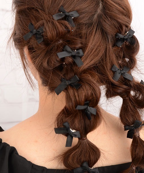 VIBGYOR Women(ヴィブジョー ウィメン)の「【float】ミニリボン ミニヘアクリップ【16個セット/6色展開/イベント/発表会/ヘアアレンジ】(バレッタ/ヘアクリップ・レディース・パープル/ホワイト/ブラック/レッド/ブルー/アイボリー・FREE)」の15枚目の写真