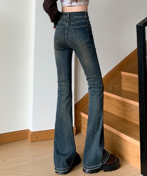 Teem Store（チームストア）の「ハイウエスト フレアパンツ（デニムパンツ・レディース・ブルー・S/L/M）」の9枚目の写真