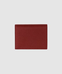 THOM BROWNE | DOUBLE CARD HOLDER IN PEBBLE GRAIN LEATHER(カードケース)