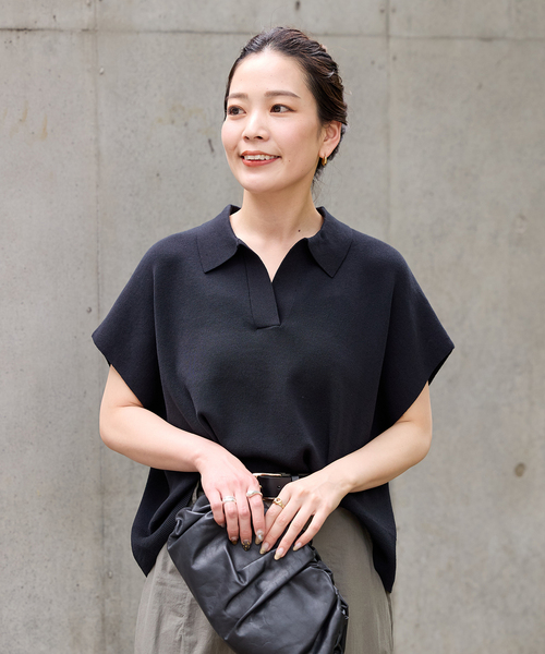 ショートポロプルオーバー（ニット/セーター）｜B.C STOCK（ベーセー