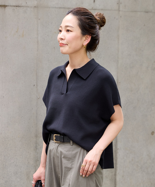 ペロ ショートポロプルオーバー（ニット/セーター）｜B.C STOCK（ベー