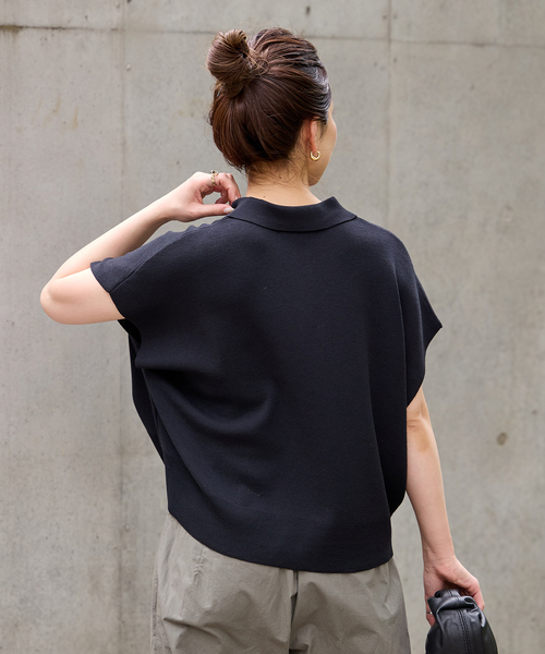 ショートポロプルオーバー（ニット/セーター）｜B.C STOCK（ベー