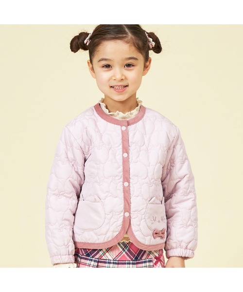 【セール】ネコポケットりんごキルトジャケット(80～140)（その他アウター）｜KP（ケーピー）