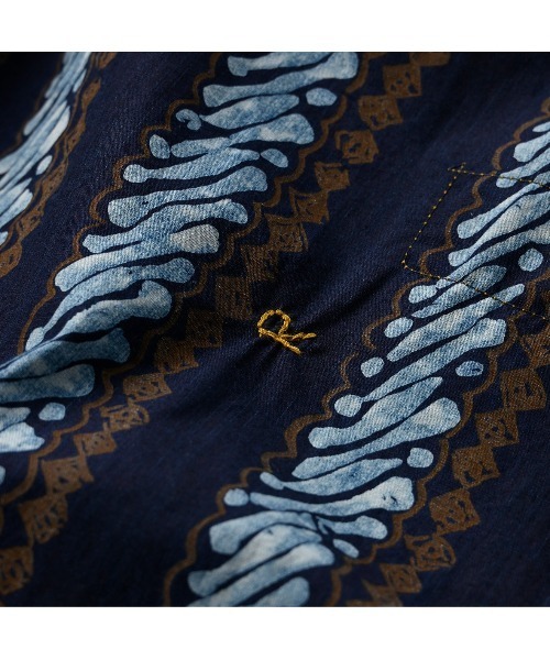 45R（フォーティファイブアール）の「バティックプリントのシャーリング馬ドレス（インディゴ）（ワンピース・レディース・インディゴブルー・FREE）」の12枚目の写真