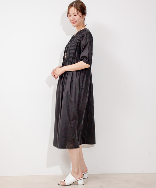 Jayro(ジャイロ)の「インド綿タックロングワンピース(ワンピース・レディース・ピンク/ブラック/ブルー・M)」の5枚目の写真