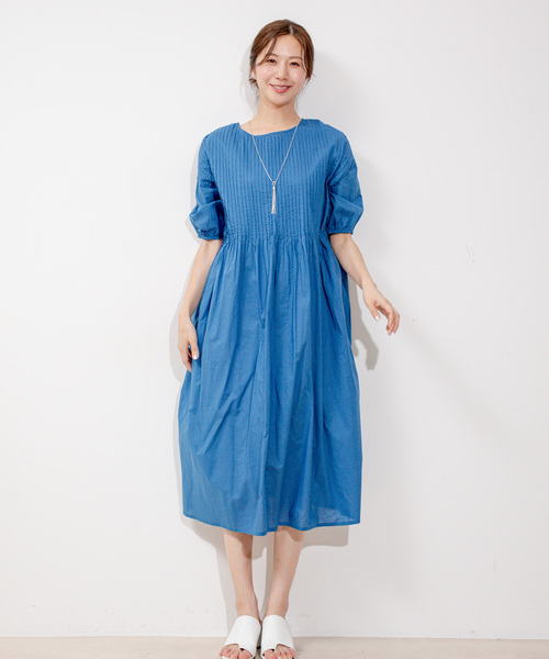 Jayro(ジャイロ)の「インド綿タックロングワンピース(ワンピース・レディース・ピンク/ブラック/ブルー・M)」の8枚目の写真