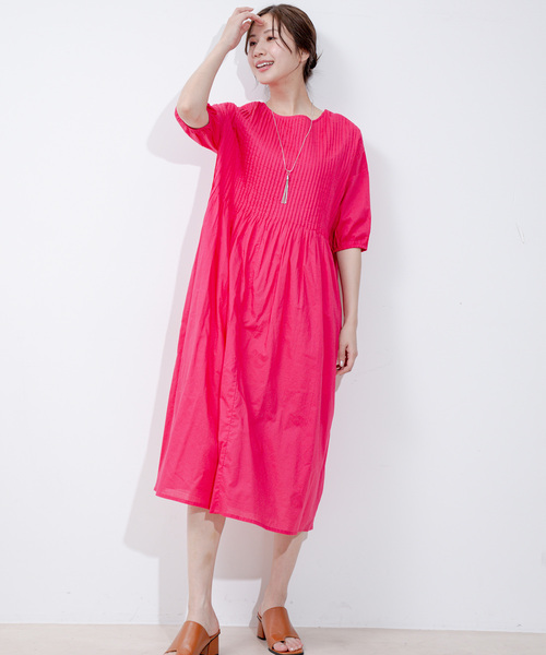 Jayro(ジャイロ)の「インド綿タックロングワンピース(ワンピース・レディース・ピンク/ブラック/ブルー・M)」の12枚目の写真