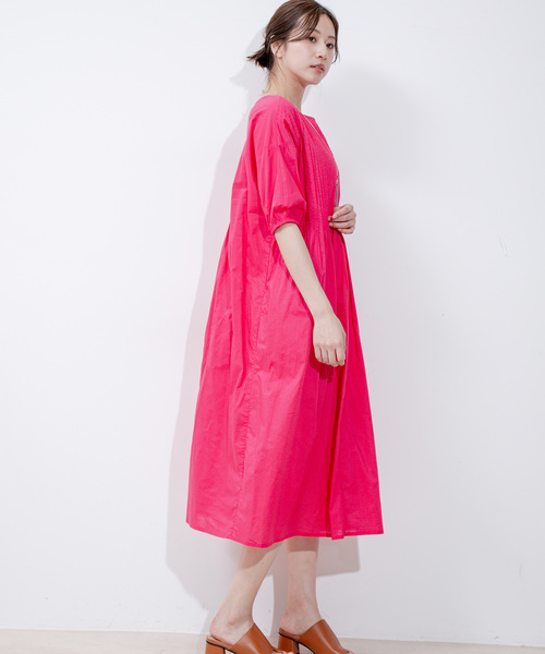 Jayro(ジャイロ)の「インド綿タックロングワンピース(ワンピース・レディース・ピンク/ブラック/ブルー・M)」の13枚目の写真