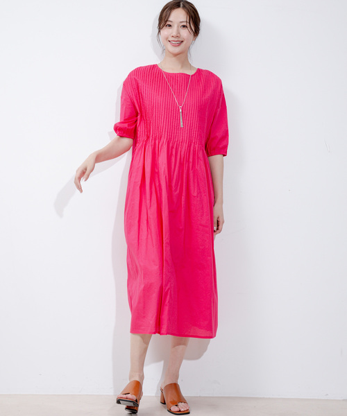 Jayro(ジャイロ)の「インド綿タックロングワンピース(ワンピース・レディース・ピンク/ブラック/ブルー・M)」の15枚目の写真