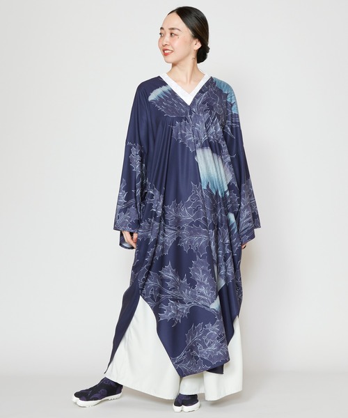 カヤ(カヤ)の「【カヤ】薊乃ワンピース(ワンピース・レディース・ホワイト×ブルー/パープル系その他/スミクロ・FREE)」の3枚目の写真