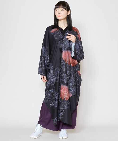 カヤ(カヤ)の「【カヤ】薊乃ワンピース(ワンピース・レディース・ホワイト×ブルー/パープル系その他/スミクロ・FREE)」の1枚目の写真