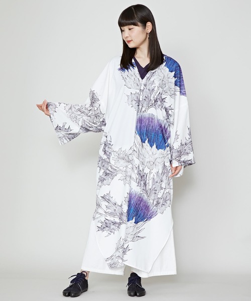 カヤ(カヤ)の「【カヤ】薊乃ワンピース(ワンピース・レディース・ホワイト×ブルー/パープル系その他/スミクロ・FREE)」の6枚目の写真