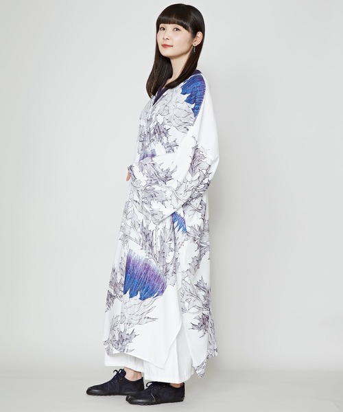 カヤ(カヤ)の「【カヤ】薊乃ワンピース(ワンピース・レディース・ホワイト×ブルー/パープル系その他/スミクロ・FREE)」の7枚目の写真