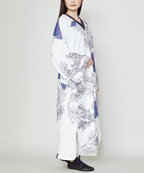 カヤ(カヤ)の「【カヤ】薊乃ワンピース(ワンピース・レディース・ホワイト×ブルー/パープル系その他/スミクロ・FREE)」の9枚目の写真