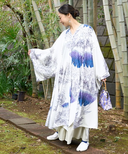 カヤ(カヤ)の「【カヤ】薊乃ワンピース(ワンピース・レディース・ホワイト×ブルー/パープル系その他/スミクロ・FREE)」の14枚目の写真