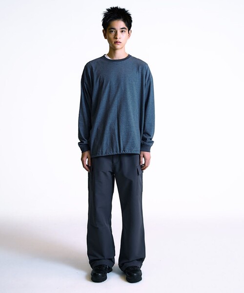 City Ambient Products（シティアンビエントプロダクツ）の「City Ambient Products: SHELTECH(R) マイクロボーダー 長袖Tシャツ（Tシャツ/カットソー・メンズ・チャコールグレー/ブラック・LARGE/MEDIUM/SMALL）」の3枚目の写真