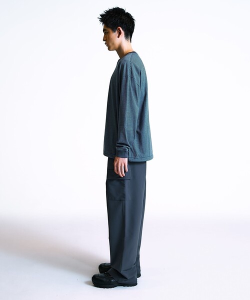 City Ambient Products（シティアンビエントプロダクツ）の「City Ambient Products: SHELTECH(R) マイクロボーダー 長袖Tシャツ（Tシャツ/カットソー・メンズ・チャコールグレー/ブラック・LARGE/MEDIUM/SMALL）」の4枚目の写真