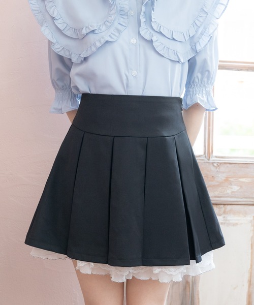 DearMyLoveRose(ディアマイラブローズ)の「レースフリルプリーツミニスカート(スカート・レディース・ブラック・MEDIUM/LARGE/SMALL/3L/LL)」の10枚目の写真