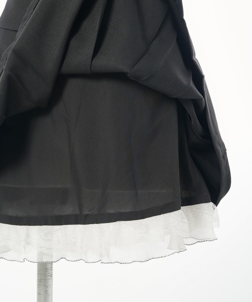 DearMyLoveRose(ディアマイラブローズ)の「レースフリルプリーツミニスカート(スカート・レディース・ブラック・MEDIUM/LARGE/SMALL/3L/LL)」の2枚目の写真