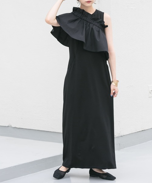 KBF（ケイビーエフ）の「ペプラムSETカットワンピース（ワンピース・レディース・カーキ/ボルドー/ブラック・ONE）」の6枚目の写真