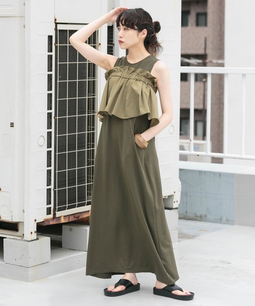 KBF（ケイビーエフ）の「ペプラムSETカットワンピース（ワンピース・レディース・カーキ/ボルドー/ブラック・ONE）」の18枚目の写真