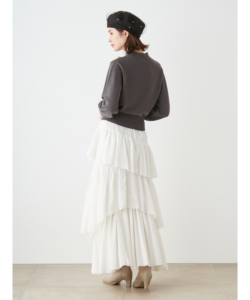 SNIDEL(スナイデル)の「コールドショルダープルオーバー(ニット/セーター・レディース・ブラック/ライトブルー/オフホワイト/ダークグレー・FREE)」の11枚目の写真