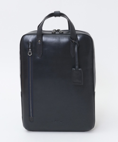 CROWDED CLOSET(クラウデッドクローゼット)の「【JOYA/ジョヤ】リアルレザー2WAYリュックサック(バックパック/リュック・メンズ・ネイビー/ブラック・FREE)」の1枚目の写真