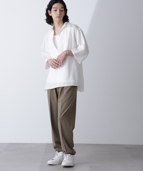 NANO universe（ナノユニバース）の「「モダンコンフォートシリーズ」スリムイージーピンタックパンツ（その他パンツ・メンズ・グレイッシュベージュ/ブラック/ネイビー/チャコール・L/M/S）」の7枚目の写真