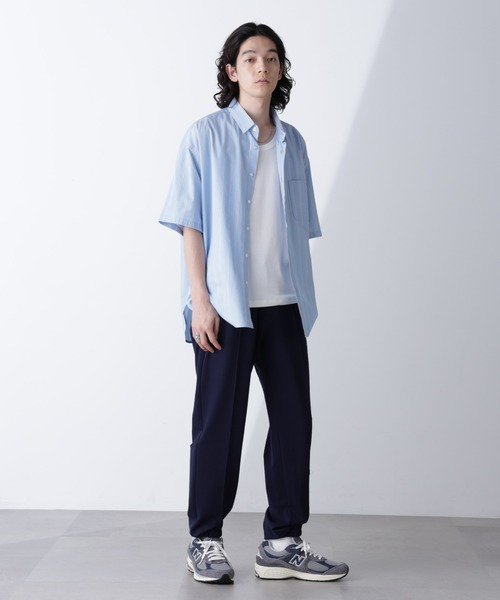 NANO universe（ナノユニバース）の「「モダンコンフォートシリーズ」スリムイージーピンタックパンツ（その他パンツ・メンズ・グレイッシュベージュ/ブラック/ネイビー/チャコール・L/M/S）」の12枚目の写真