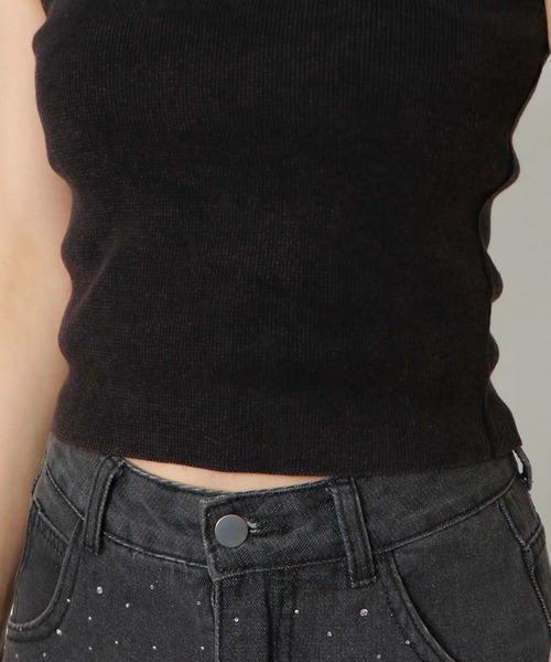 GORGE(ゴージ)の「《ピグメント加工×ヘルシー肌見せ》レディース ノースリーブ ニットタンクトップ 春夏秋(Tシャツ/カットソー・レディース・ブラック/ピンク/ライトベージュ・F)」の13枚目の写真